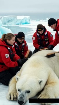 🐻‍❄️✨ Epic Polar Bear Rescue! Team Cleans Giant Bear Covered in Barnacles! 🧼🚿