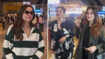 Mother-Daughter Duo Raveena-Rasha And Sharvari Wagh Rock Airport Fashion