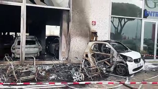 Livorno, incendio nel concessionario: le auto distrutte nel maxi rogo della notte