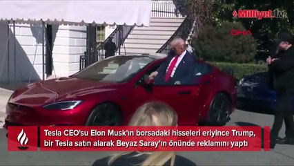 Tesla hisseleri düşünce Trump reklama başladı!