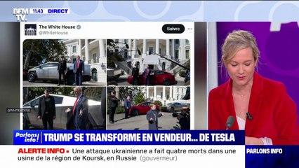 CARTE BLANCHE - Donald Trump vole au secours d'Elon Musk et de transforme en vendeur de Tesla