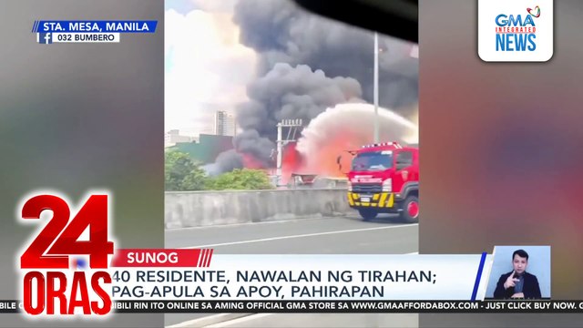 40 residente, nawalan ng tirahan; Pag-apula sa apoy, pahirapan | 24 Oras