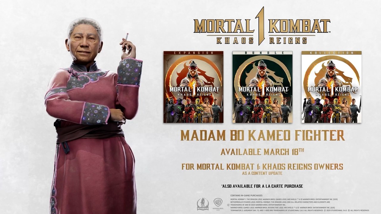 Mortal Kombat 1 Khaos Reigns Official Madam Bo Kameo Fighter Teaser Trailer