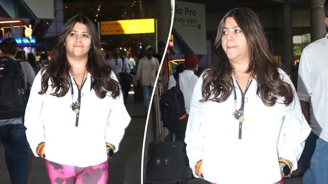 Ektaa Kapoor The Balaji Telefilms Boss Lady Makes Her Starry Entry At The Mumbai Airport!