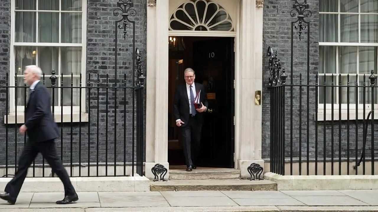 Sir Keir Starmer departs Downing St for PMQs