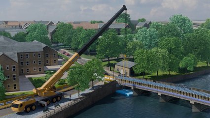 Otley replacement footbridge works underway