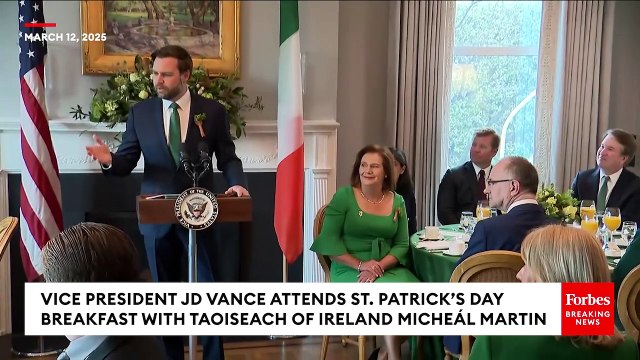 VP JD Vance Attends St. Patrick’s Day Breakfast With Taoiseach Of Ireland Micheál Martin