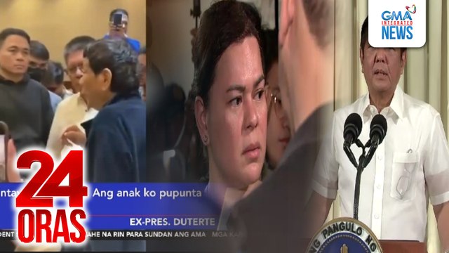 24 Oras: (Part 1) Pagbiyahe kay FPRRD sa Netherlands; VP Duterte, lumipad na rin pa-Netherlands; itsura ng magiging selda ni FPRRD sa The Hague; apela ng mga kaanak ng EJK victims, atbp.