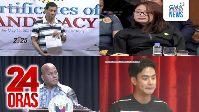 24 Oras: (Part 3) Paano ang kandidatura sa pagka-alkalde ni FPRRD; nasaan si Sen. Bato Dela Rosa?; reklamo vs Alice Guo; housemates, naging emosyonal sa task ni Kuya, atbp.