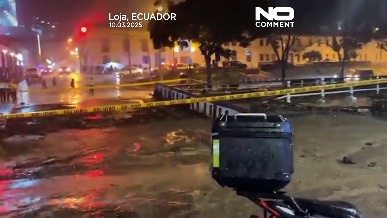 Flooding in southern Ecuador collapses bridge, damages buildings