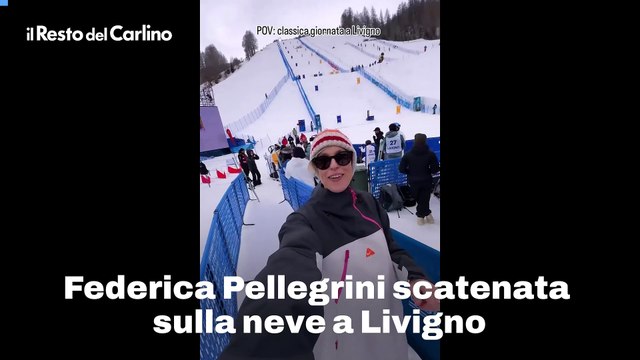 Federica Pellegrini scatenata sulla neve a Livigno: video