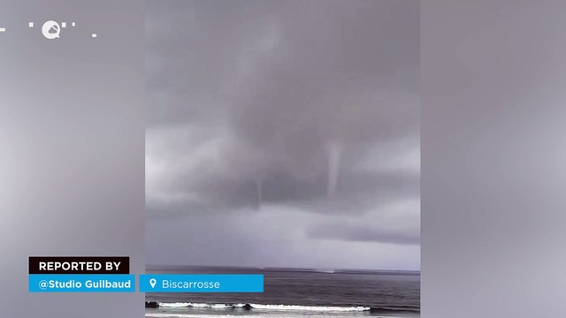 Several waterspouts appear on the beach of Biscarrosse, France! The phenomenon surprised the locals