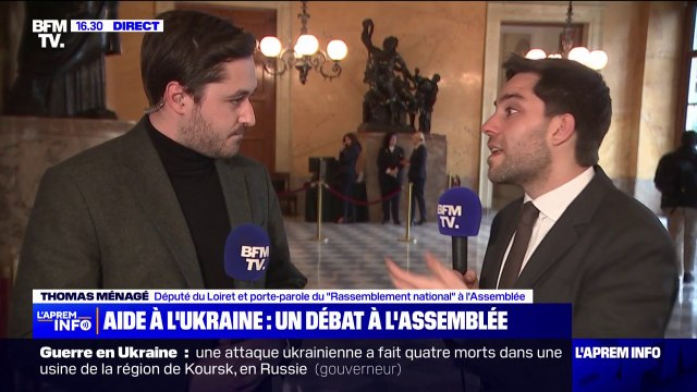 Un texte un peu fourre-tout : Thomas Ménagé, député RN, justifie le refus de son parti de voter la résolution sur l'aide à l'Ukraine