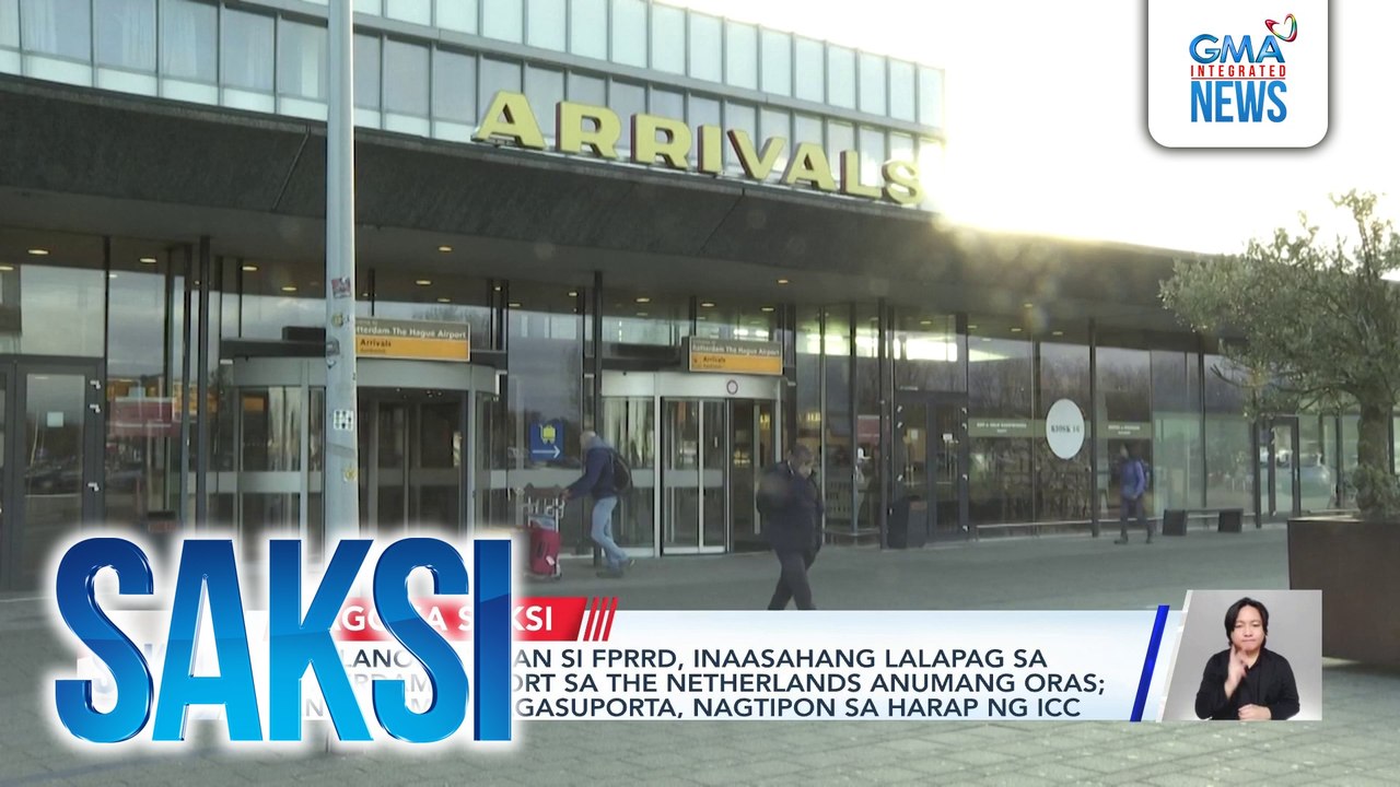 Eroplanong lulan si FPRRD, inaasahang lalapag sa Rotterdam Airport sa The Netherlands anumang oras; kanyang mga tagasuporta, nagtipon sa harap ng ICC | Saksi