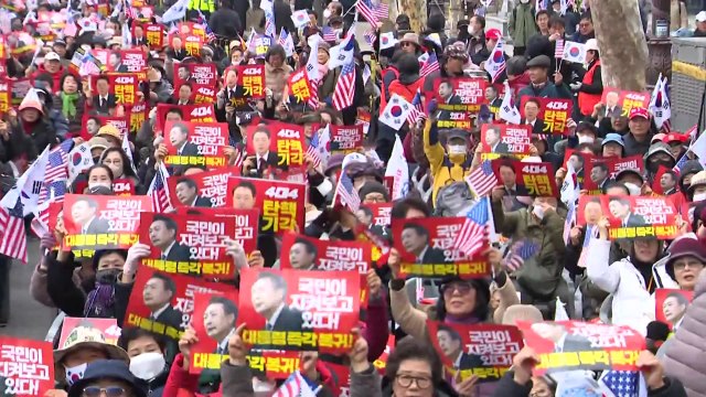 헌재 인근에서 탄핵 반대 단체 철야 농성 / YTN