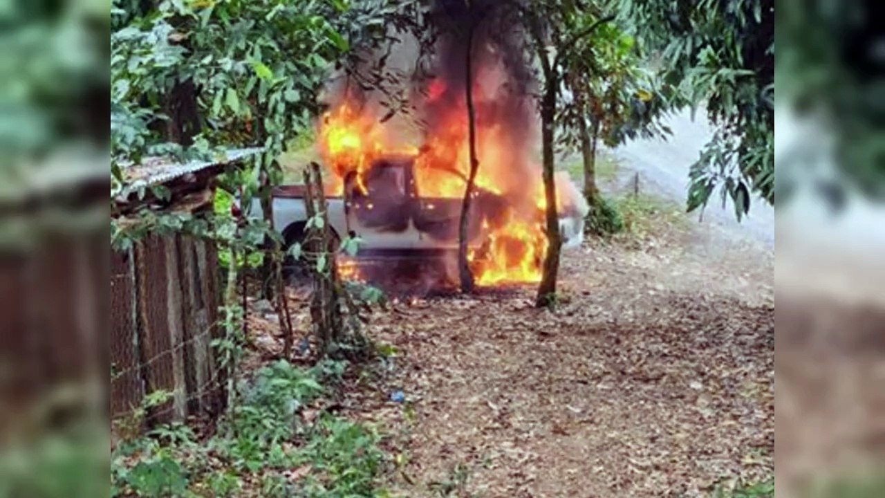 Incendian vehículo de Barrick Pueblo Viejo