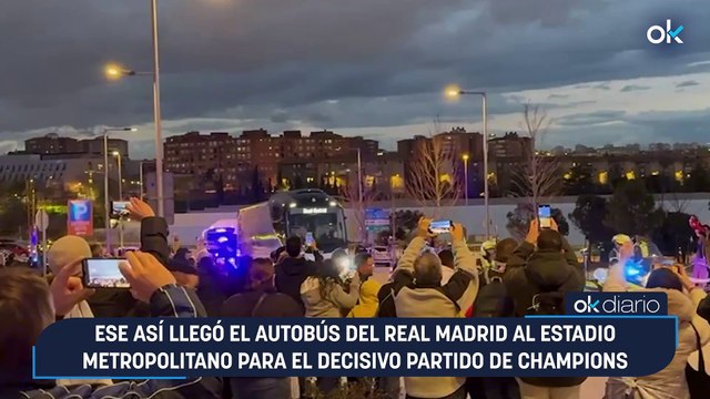 Así llegó el autobús del Real Madrid al estadio Metropolitano para el decisivo partido de Champions