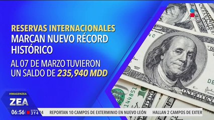 Banxico reporta un nuevo récord histórico en las reservas internacionales