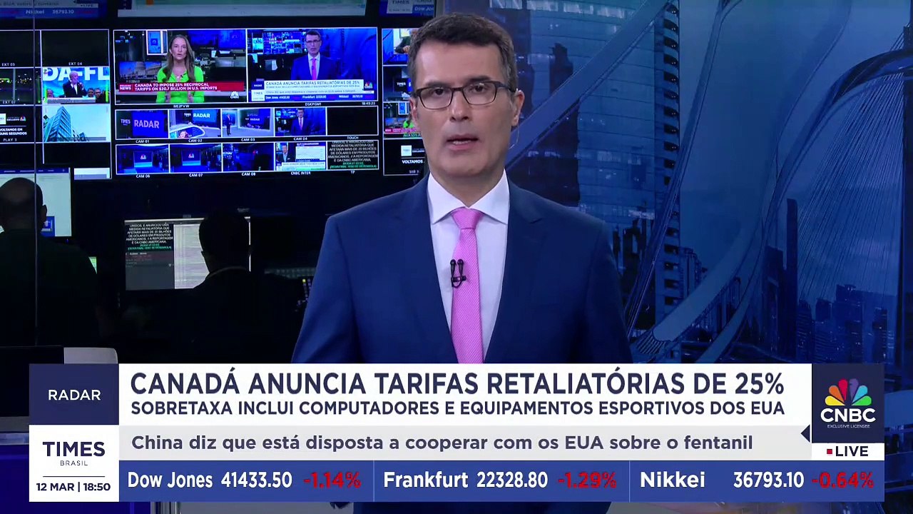 Canadá responde tarifas dos EUA com medidas retaliatórias | CNBC BREAKING