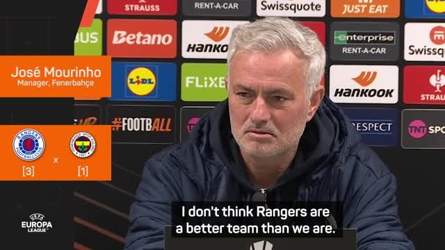 'We are better' - Mourinho fires back at Rangers ahead of Europa League clash