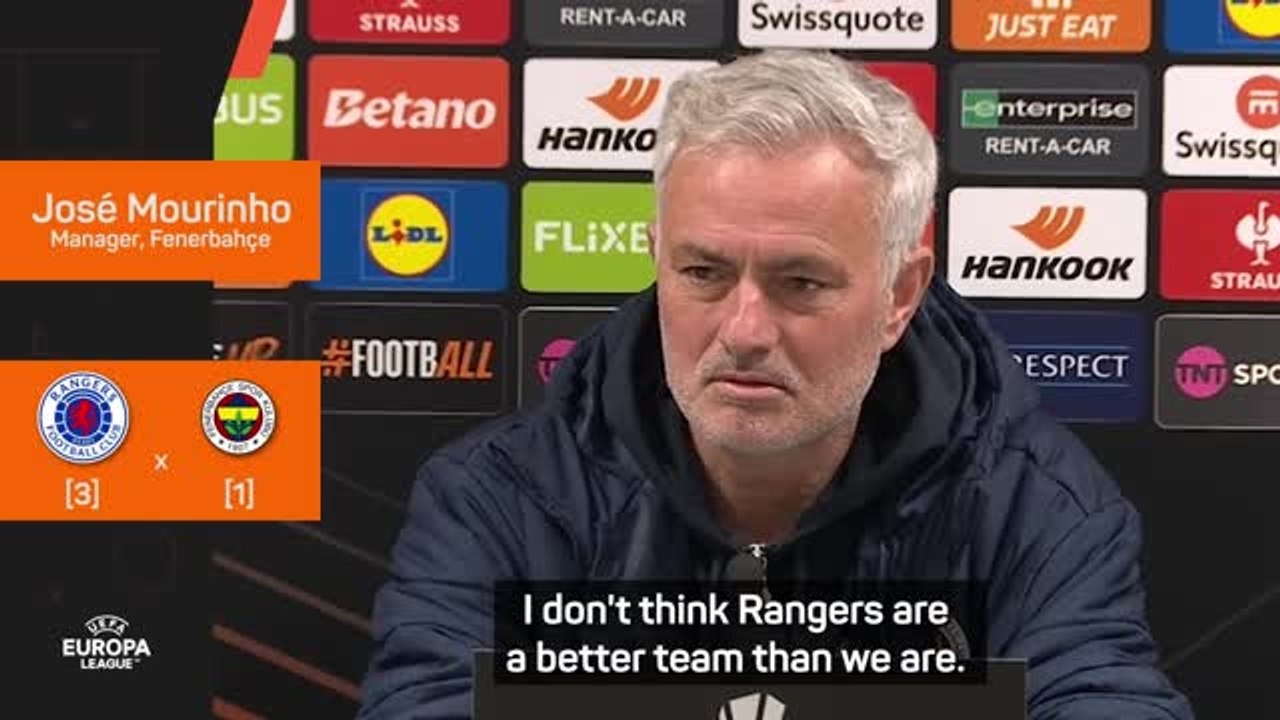 'We are better' - Mourinho fires back at Rangers ahead of Europa League clash