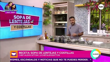 Alexis prepara una deliciosa sopa de lentejas