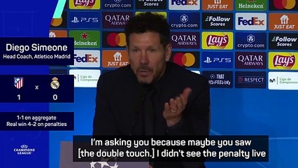 "Hands up if you saw Alvarez's double touch!" - Impassioned Simeone after penalty pain