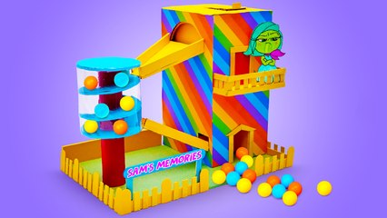 Construction de la tour des souvenirs  arc-en-ciel ! 🌈✂️ Création en Carton