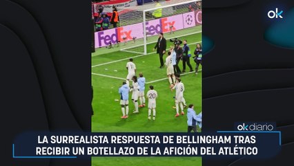 La surrealista respuesta de Bellingham tras recibir un botellazo de la afición del Atlético de Madrid