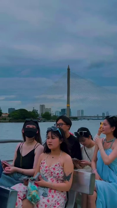 "Cruising down the Chao Phraya River to Icon Siam! 🚤✨
