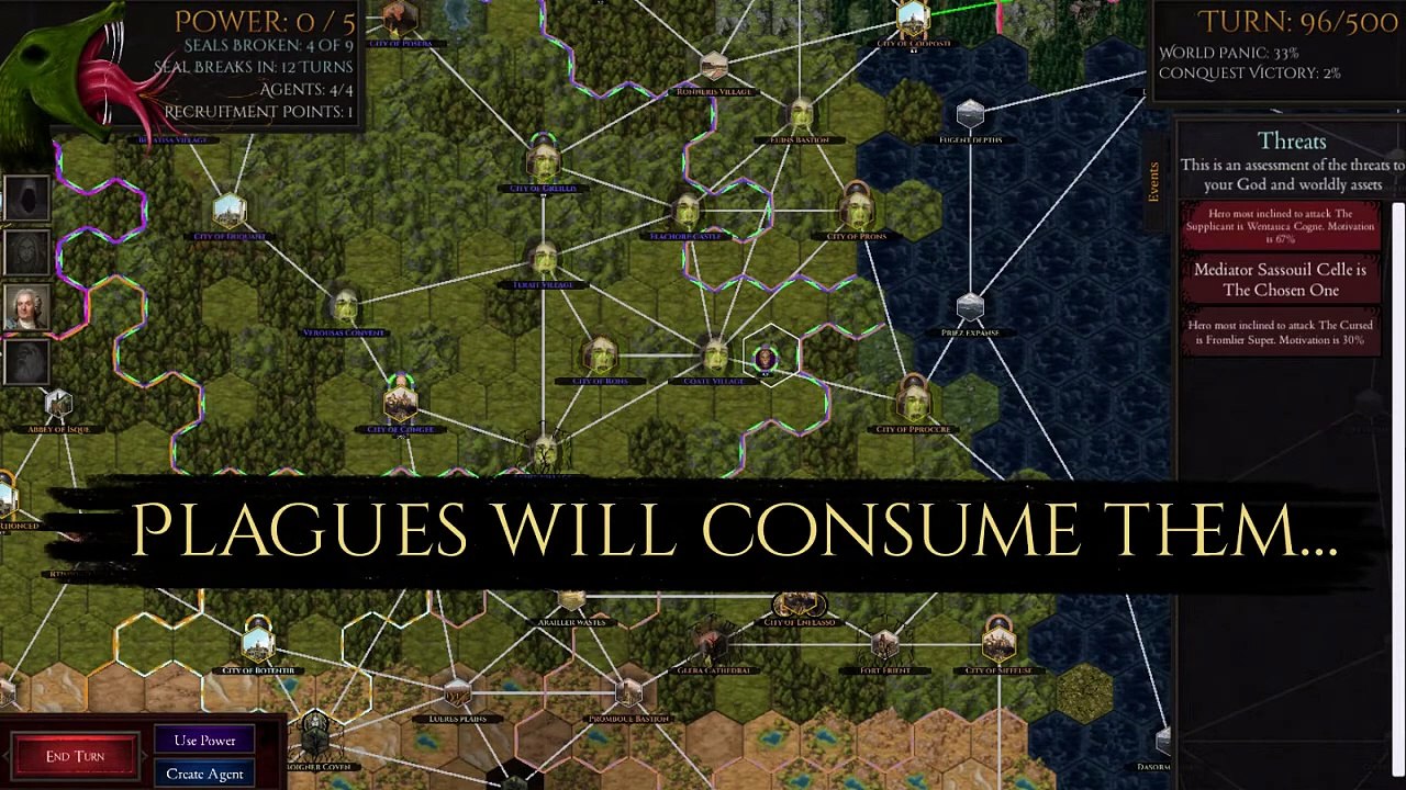 Shadows of the Forbidden Gods: Strategiespiel lässt euch als böser Gott die Welt ins Chaos stürzen