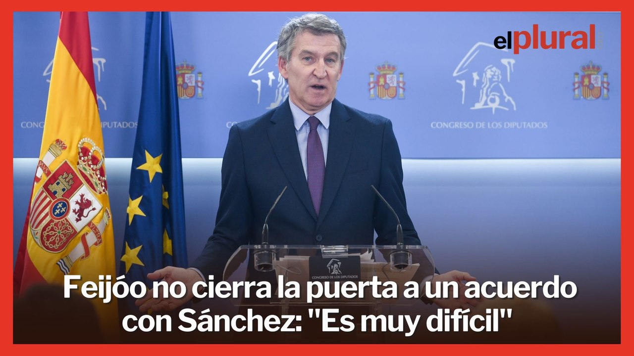 Feijóo no cierra la puerta ante un posible acuerdo con Sánchez: "Es muy difícil"