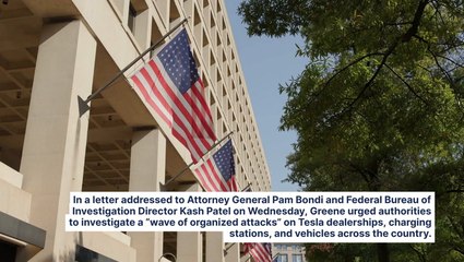 Marjorie Taylor Greene Demands FBI Probe Into 'Wave Of Organized Attacks' On Tesla —Questions Possible Democrat-NGO Ties