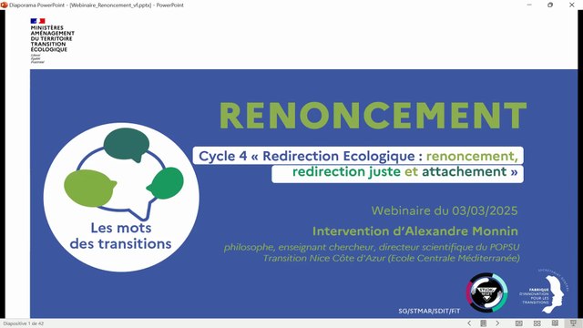 Les mots des transitions | Webinaire 1 : Renoncement (Cycle 4 : Renoncement, redirection juste et attachement )