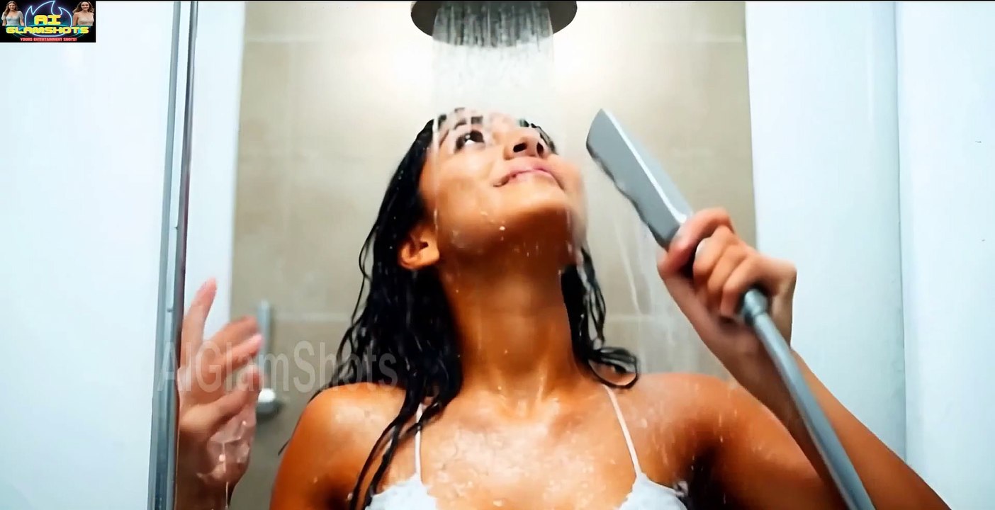 Very Beautiful Shy Girl Teasing Bath In Shower - AIGlamShots