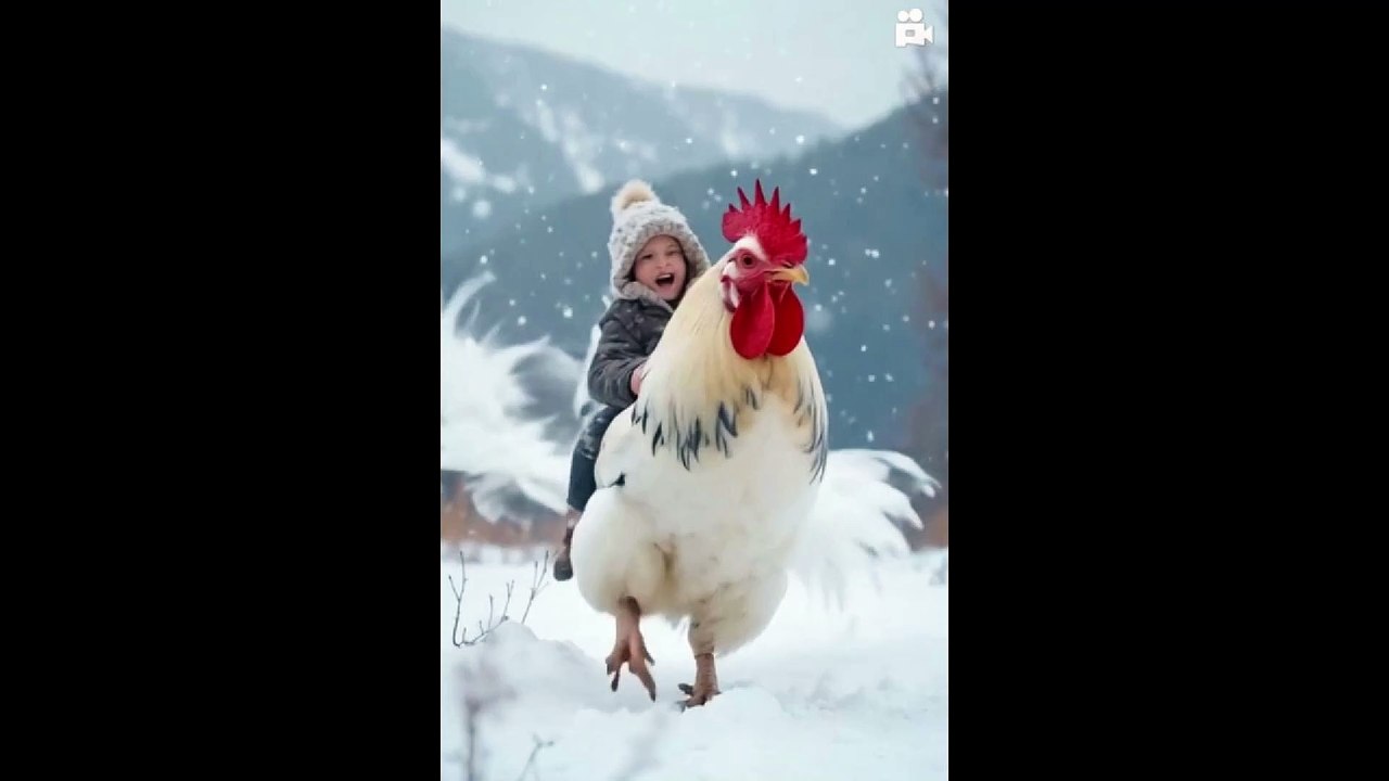 Baby Laughs as Rooster Walks in Slowly! 😂🐓