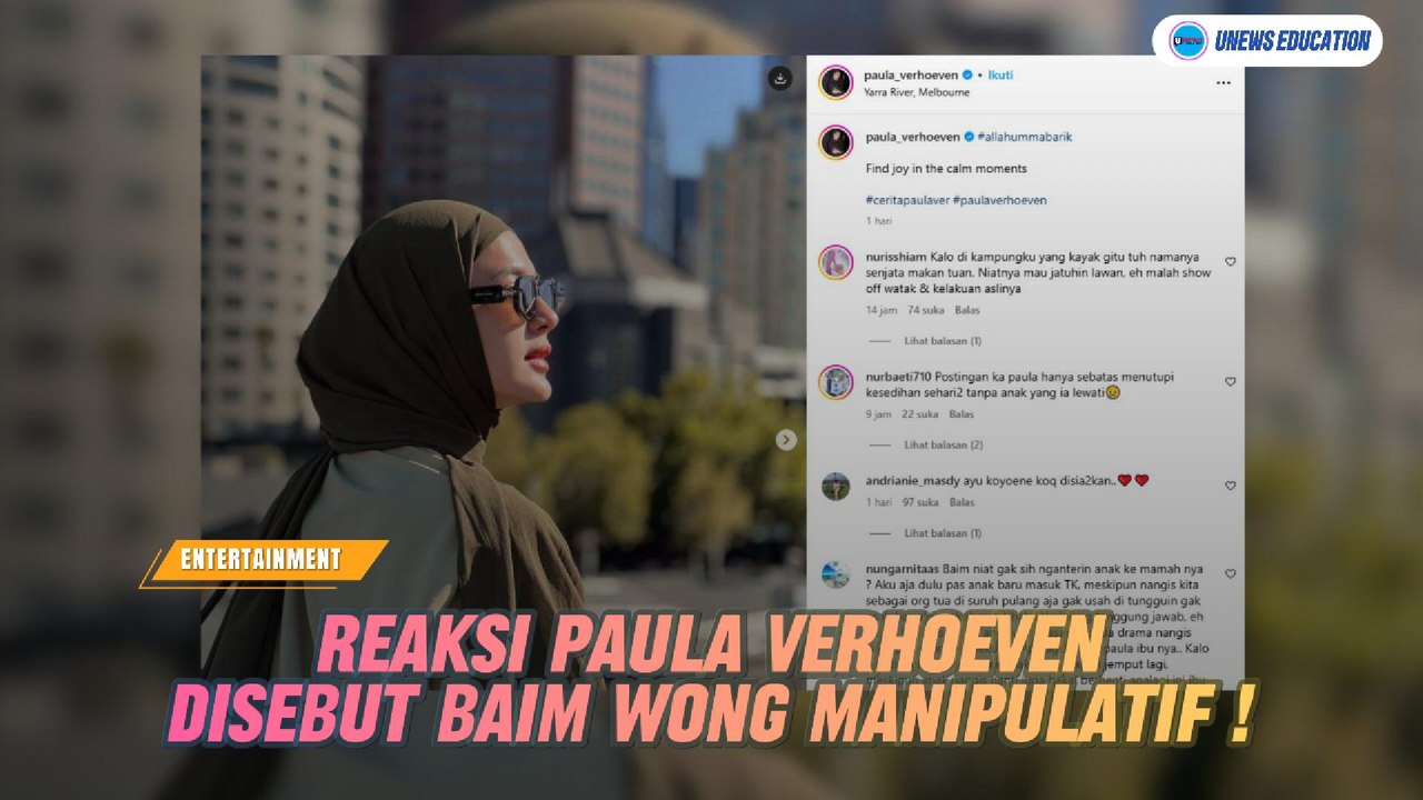 Reaksi Paula Verhoeven Disebut Baim Wong Manipulatif