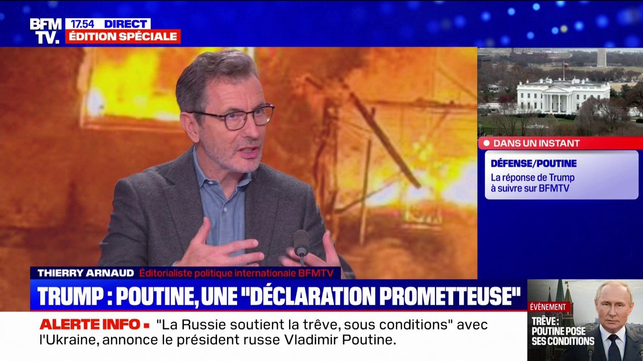 Prise de parole de Vladimir Poutine sur la trêve: la Maison Blanche évoque une "déclaration prometteuse"