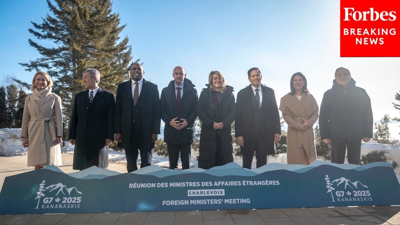 Sec. Marco Rubio Poses In A Family Photo At The G7 Foreign Ministers’ Meeting In Charlevoix, Quebec