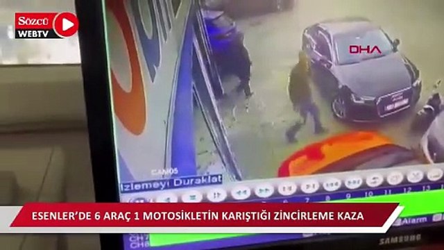 Esenler’de 6 araç 1 motosikletin karıştığı zincirleme kaza: 2 yaralı