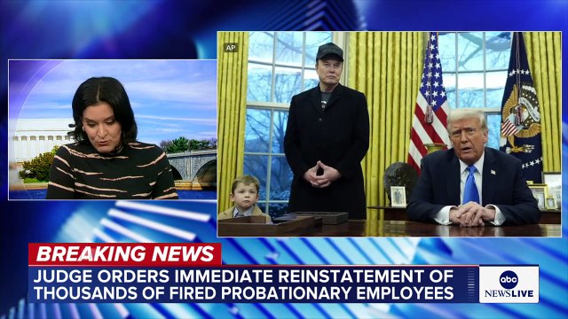 Judge orders thousands of fired probationary federal employees reinstated - ABC News (720p, h264)
