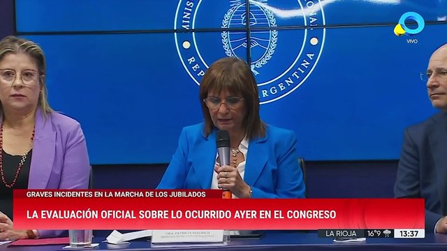 Patricia Bullrich: “Fue una marcha organizada por patotas, barras bravas, agrupaciones de izquierda violentas, sectores que buscan la desestabilización de nuestro gobierno”