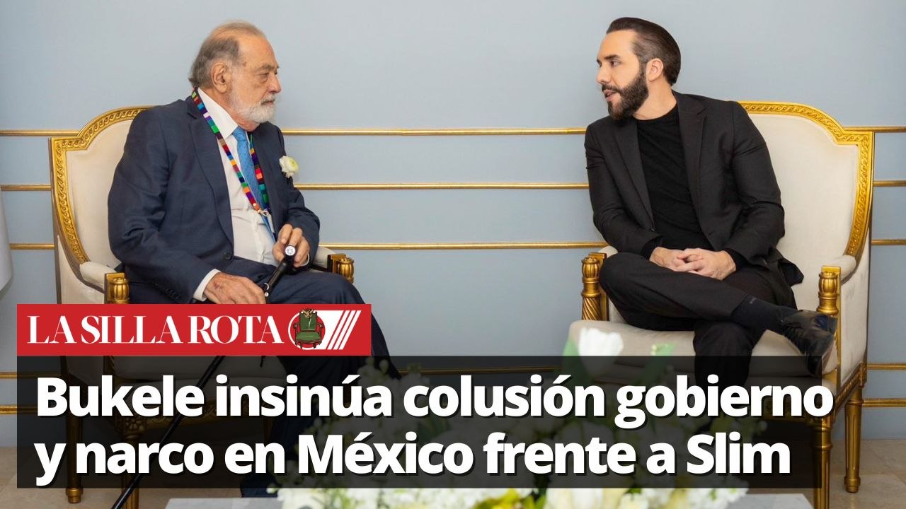De frente a Carlos Slim, Bukele insinúa que el narco controla México