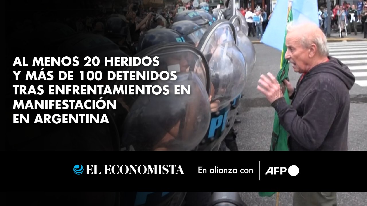 Al menos 20 heridos y más de 100 detenidos tras enfrentamientos en manifestación en Argentina