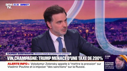 "Le gouvernement soutiendra la filière", déclare Laurent Saint-Martin à propos des droits de douanes sur le vin et champagne