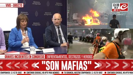 Patricia Bullrich: "Fue una marcha organizada por barras bravas"