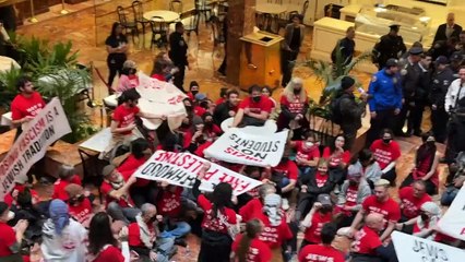 Ativistas pró-palestinos protestam na Trump Tower
