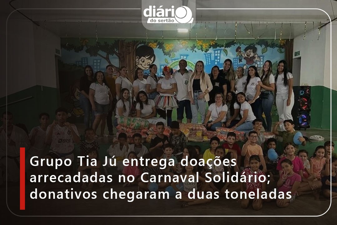 Grupo Tia Jú entrega doações arrecadadas no Carnaval Solidário; donativos chegaram a duas toneladas