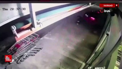 Tekirdağ'da 3 kişiye çarpan otomobil markete daldı