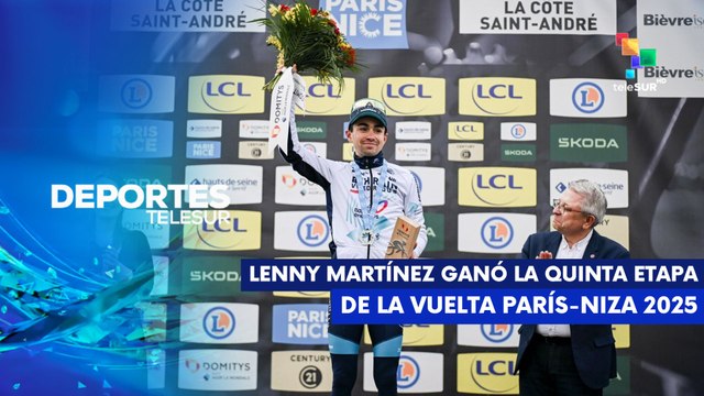 Lenny Martínez se consolidó vencerdor de la 5ª etapa de la vuelta Paríz-Niza DEPORTES TELESUR 13-03-2025